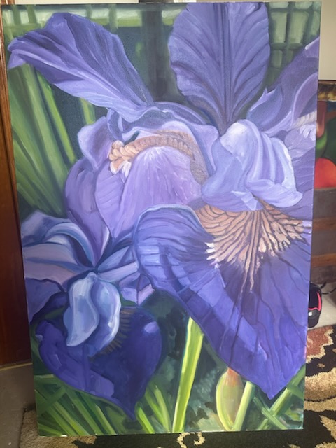 Iris Painting 24" x 36" by Nancy Martin